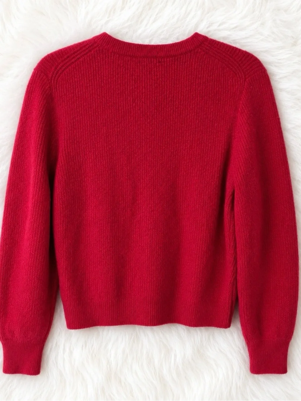 J. Crew Red Crewneck Button-Up Cardigan